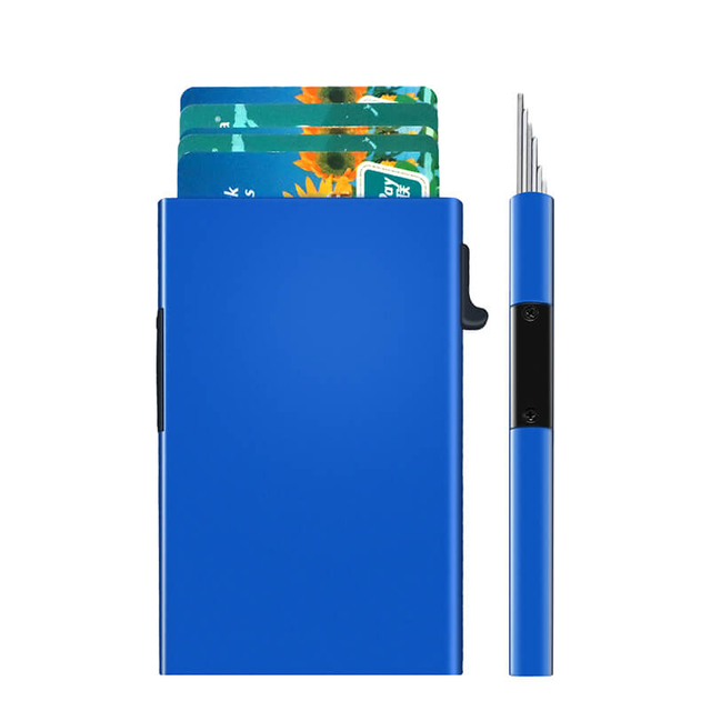 2021 New Style Aluminum Mens Wallet Anti RFID Card Holder