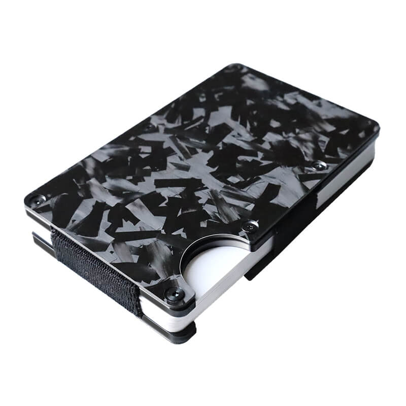 WHICKED Minimalist Aluminum Carbon Fiber Wallet – Ridge Style, Black, Unisex