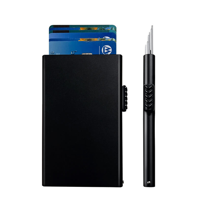 China Metal Pop UP RFID Card Holder For Men Wallets