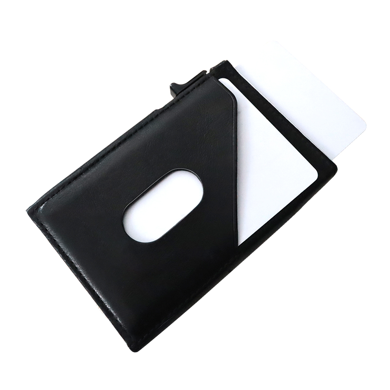 Fashional Black Color Slim Genuine Leather Wallet For Man