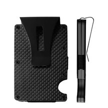 Customizable logo RFID Blocking slim Carbon Fiber Money Clip