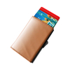 Wholesale Pop Up PU Leather Metal Wallet RFID Blocking Aluminium Credit Card Holder Wallet