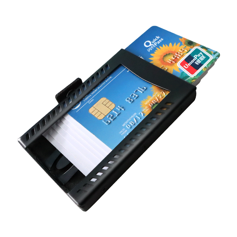 Slim Wallet RFID Blocking Creative Bank Card Box Anti-Degaussing Aluminum Alloy Fashionable Metal Credit Card Holder